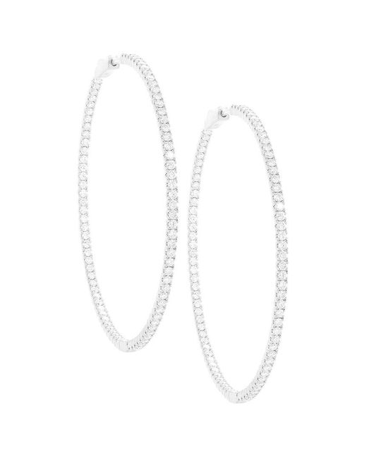 Diana M White Fine Jewelry 18k 3.00 Ct. Tw. Diamond Hoops