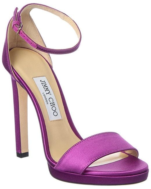 Jimmy Choo Purple Misty 120 Satin Sandal