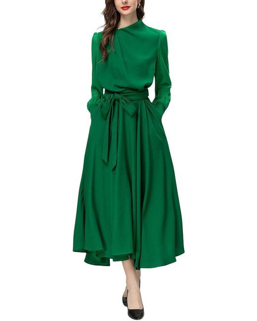 LIONELLO SALVI Green Midi Dress