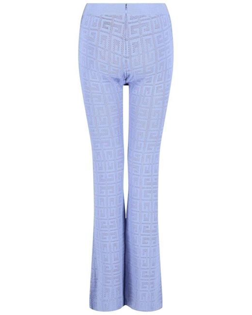 Givenchy Blue 4g Jacquard Flared Pant