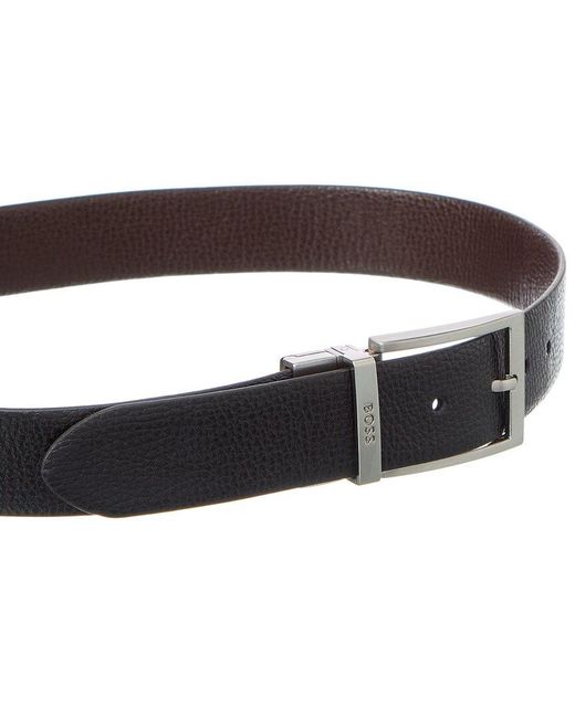 Boss Brown Ollie Reversible Leather Belt for men