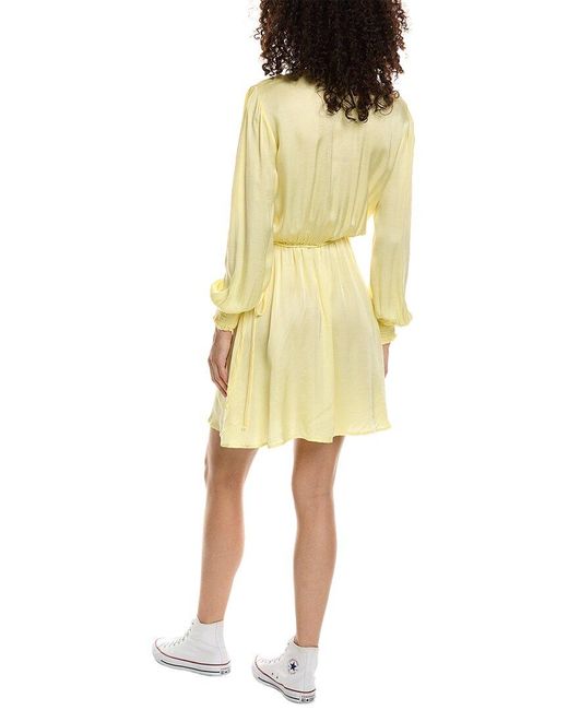 Bella Dahl Yellow Wrap Front Mini Dress