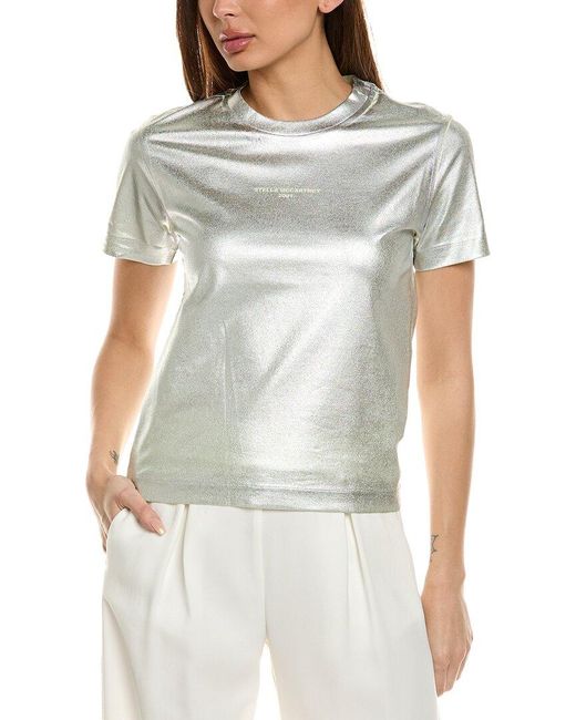 Stella McCartney White Overprinted Foil T-Shirt