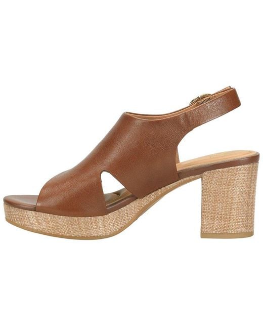 Söfft Brown Liv Leather Heeled Sandal