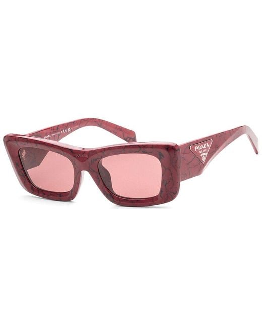 Prada Red Pr 13zs Cat-eye Acetate Sunglasses