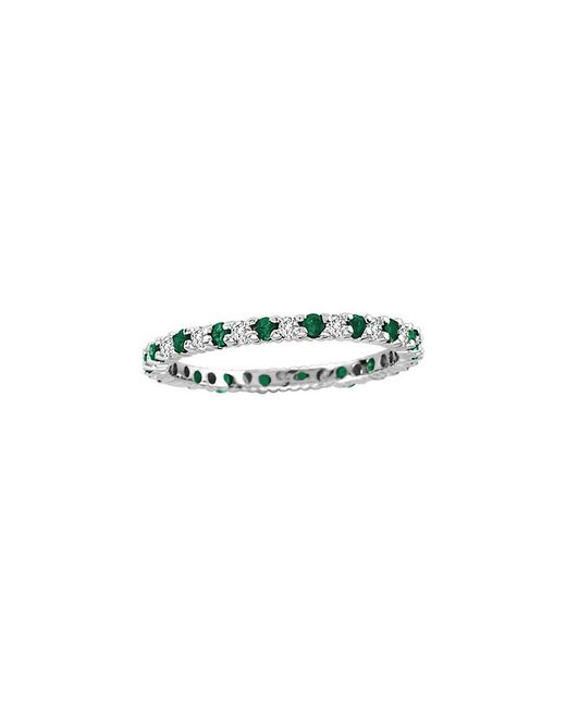 Diana M White Fine Jewelry 14k 0.55 Ct. Tw. Diamond & Emerald Eternity Ring