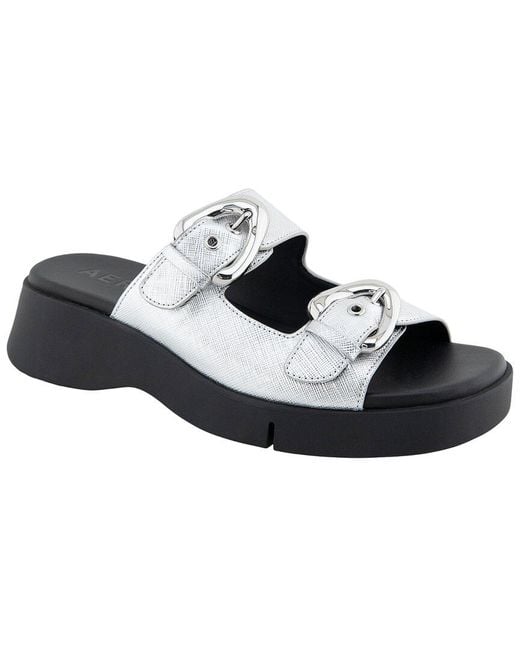 Aerosoles Black Faith Suede Flat Sandal