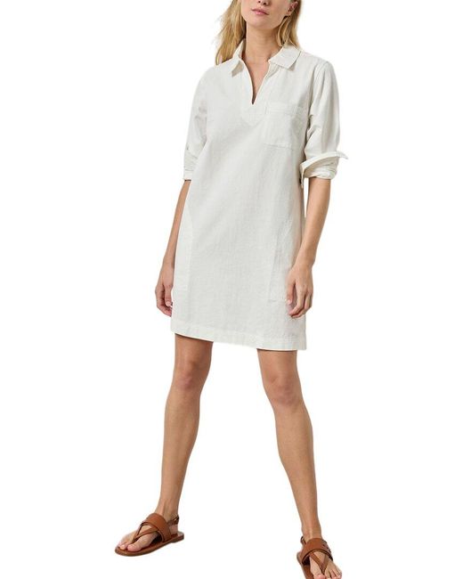 Lilla P Natural Split Neck Collared Dress