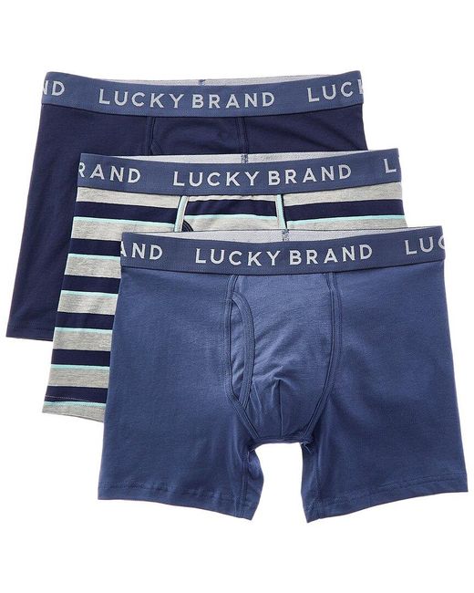 Lucky Brand Blue 3pk Stretch Boxer Brief for men