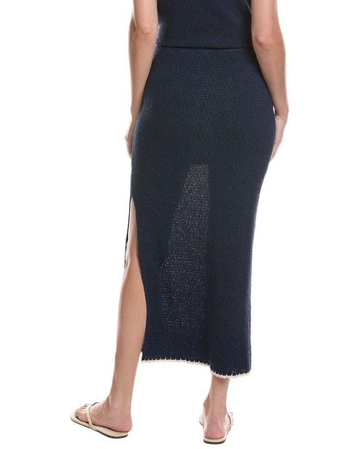 Z Supply Blue Yessenia Whipstitch Skirt