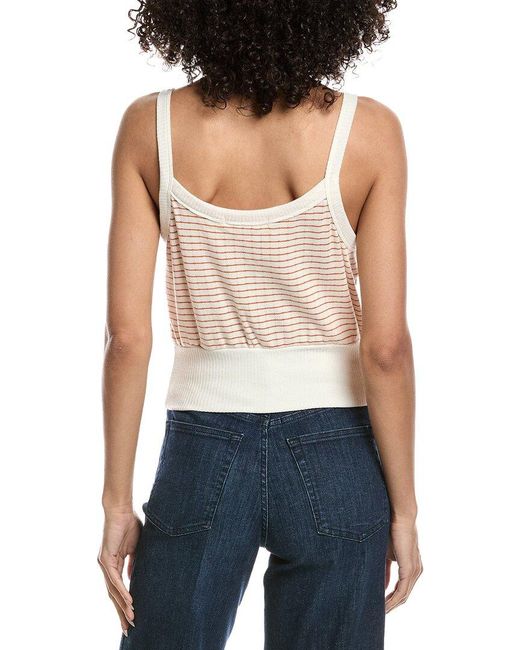 Project Social T Blue Sundrenched Striped V-Neck Tank Top