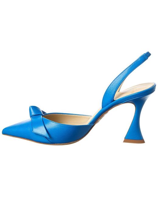 Alexandre Birman Blue Clarita Bell 85 Leather Slingback Pump