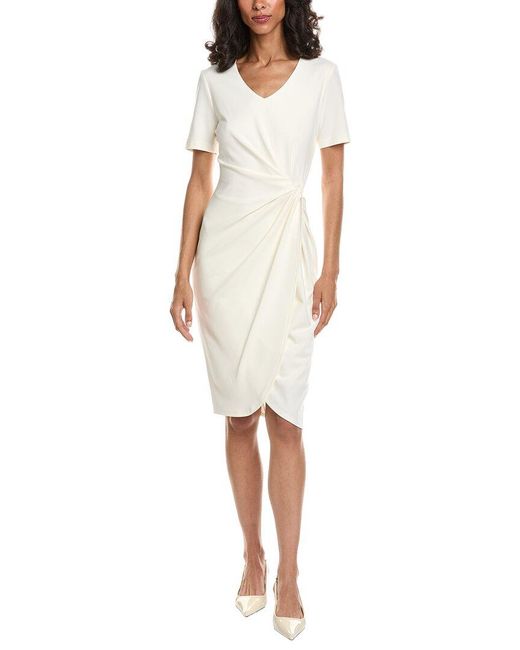 Tahari White Midi Dress