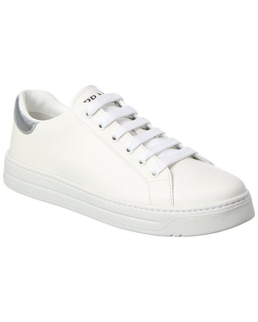 Prada White Leather Sneaker