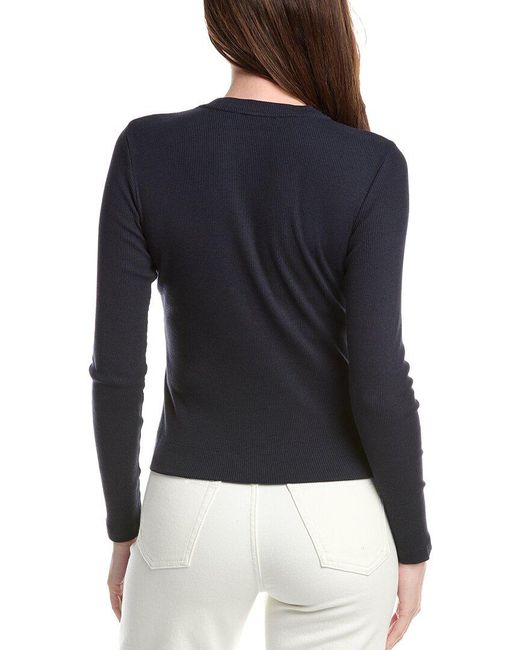 Theory Blue Long Sleeve Tiny T-Shirt