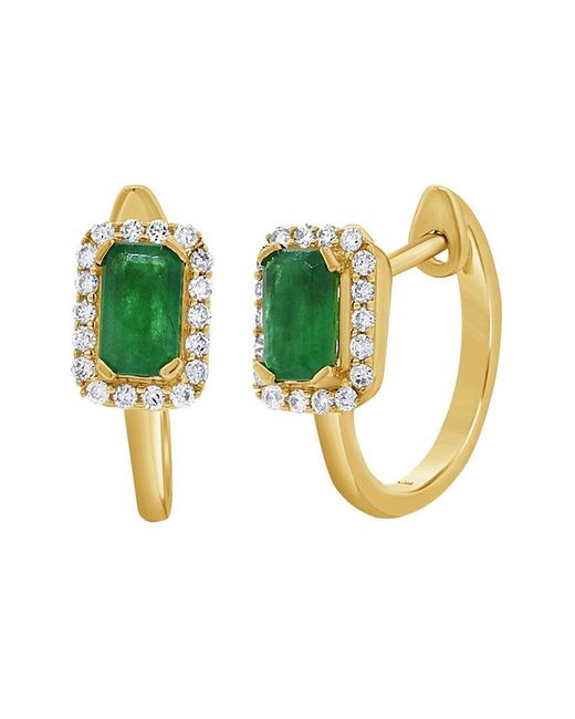 Sabrina Designs Green 14k 0.72 Ct. Tw. Diamond & Emerald Huggie Earrings