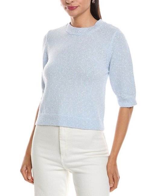 Nanette Lepore Blue Elbow Sleeve Spring Pullover