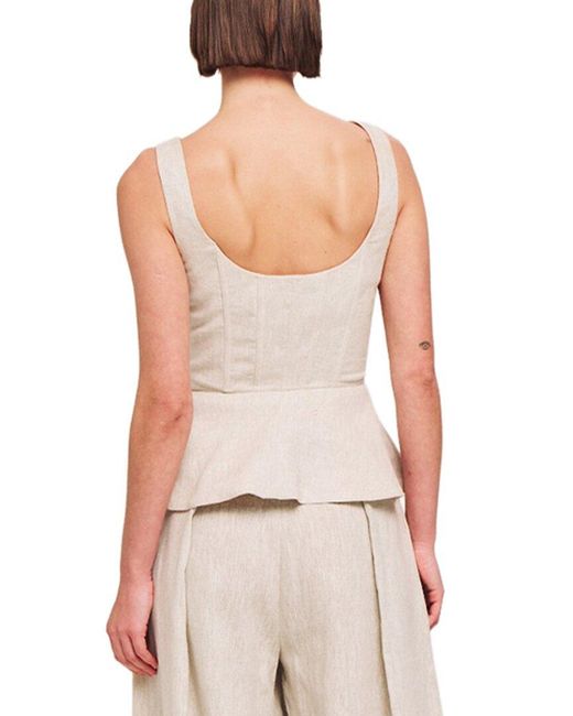 Ronny Kobo White Catalan Linen Top