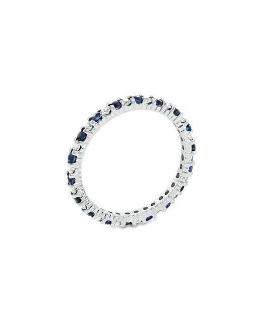 LEVARON White 14K 0.55 Ct. Tw. Diamond & Sapphire Stackable Ring