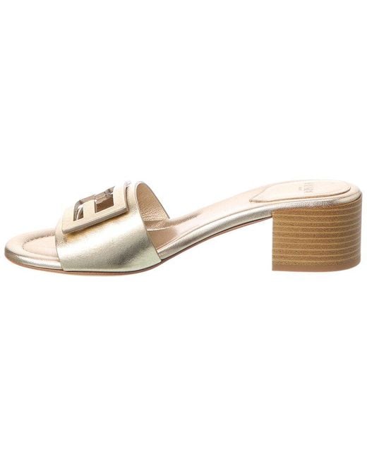 Fendi Natural Baguette Leather Sandal