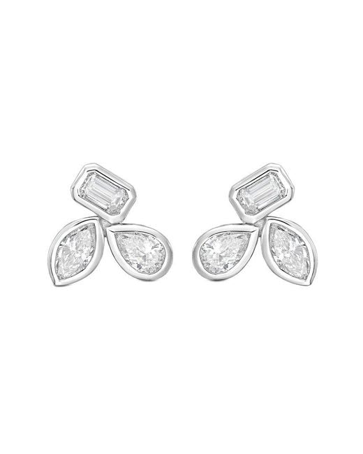 Diana M Metallic Diana M. 14K 12.00 Ct. Tw. Lab-Grown Diamond Bezel Earrings