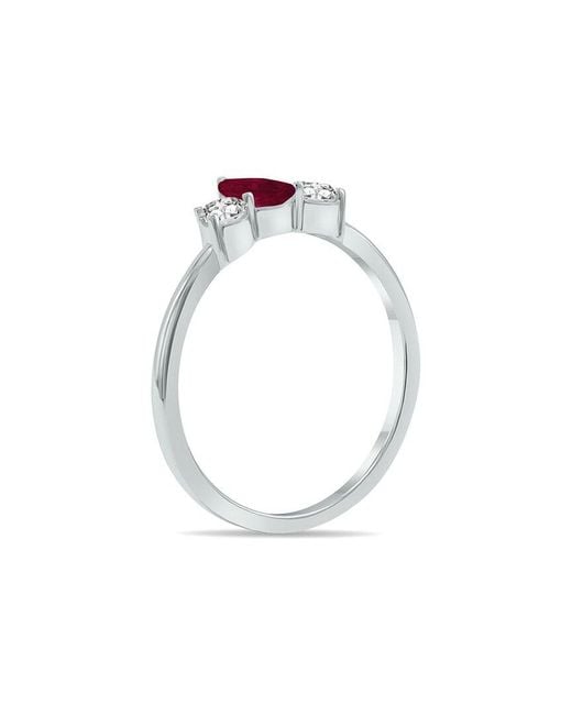 Gem Spark White 14K 0.56 Ct. Tw. Diamond & Ruby Ring