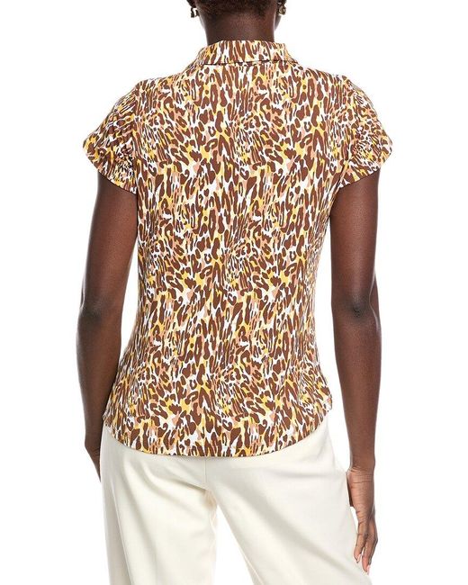 IBKUL Brown Tulip Sleeve Polo Shirt