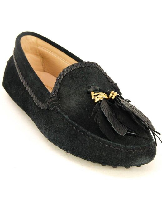Tod's Black Tods Gommino Suede Moccasin