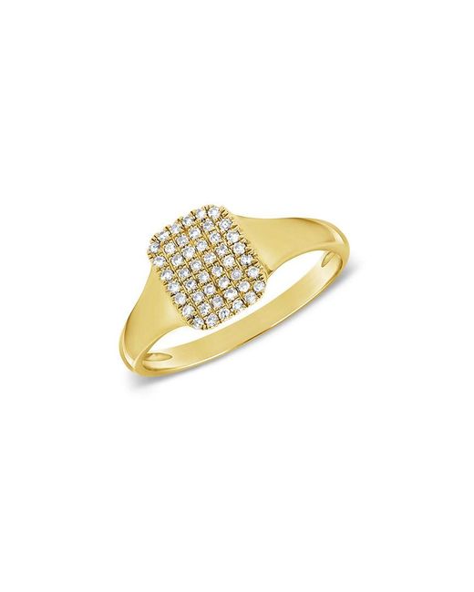 Sabrina Designs Metallic 14K 0.13 Ct. Tw. Diamond Signet Pinky Ring