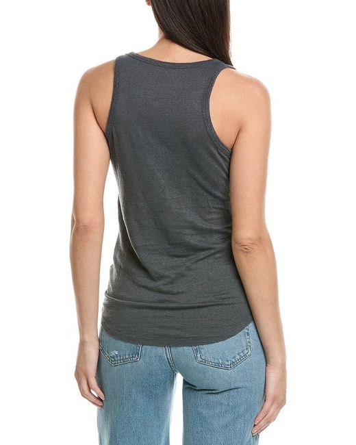 Majestic Filatures Blue Linen-Blend Vintage Dye Tank Top