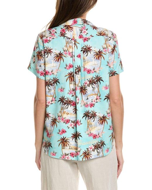 Tommy Bahama Blue Talulla Hawaii Silk Camp Shirt