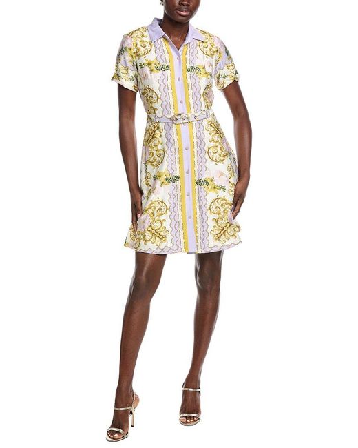 Taylor Yellow Printed Mini Dress