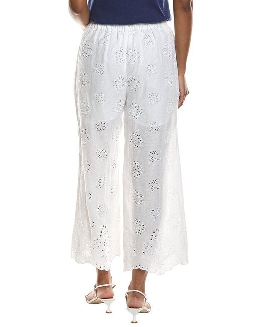 Johnny Was Blue Delores Wide Leg Linen Pant