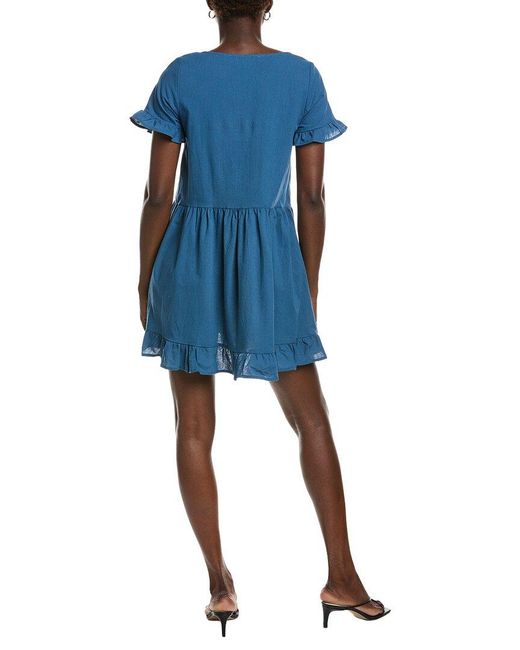 Marion Blue Ruffle Sleeve Dress