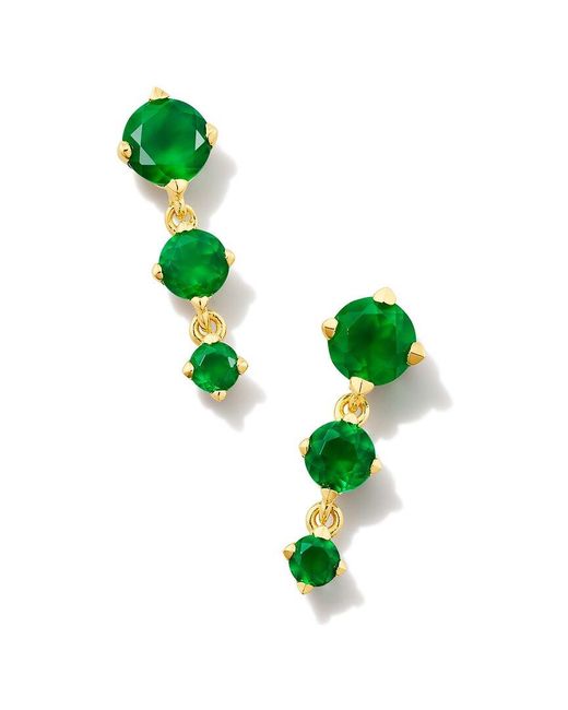 Kendra Scott Green Blakely 18K Over 0.34 Ct. Tw. Lab-Grown Onyx Drop Earrings