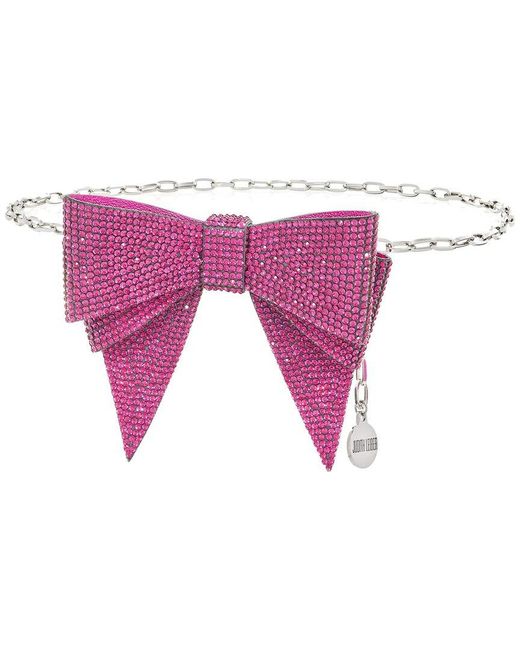 Judith Leiber Pink Bow Belt