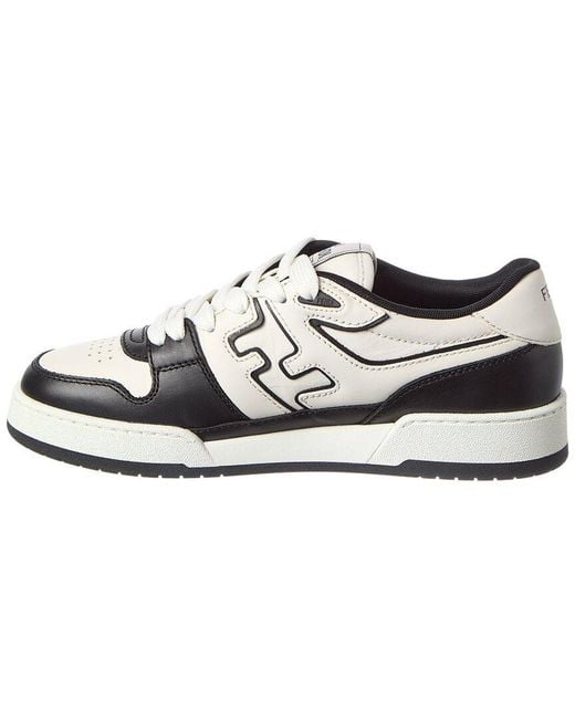 Fendi White Match Leather Sneaker for men
