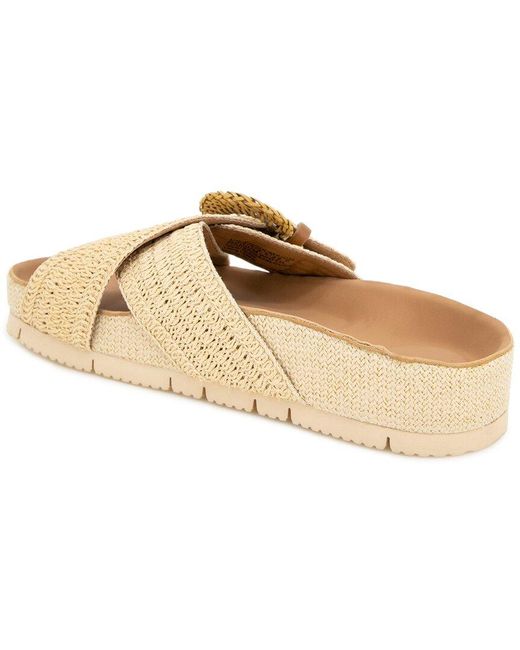 Gentle Souls White Louisa Raffia Sandal