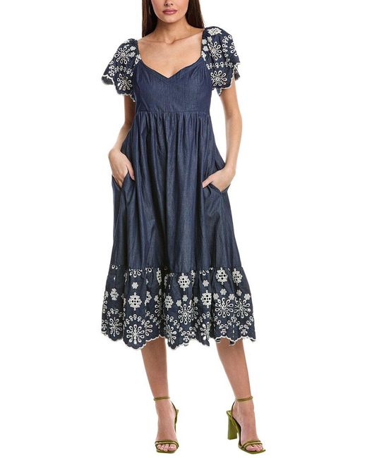 Allison Blue Claire Midi Dress
