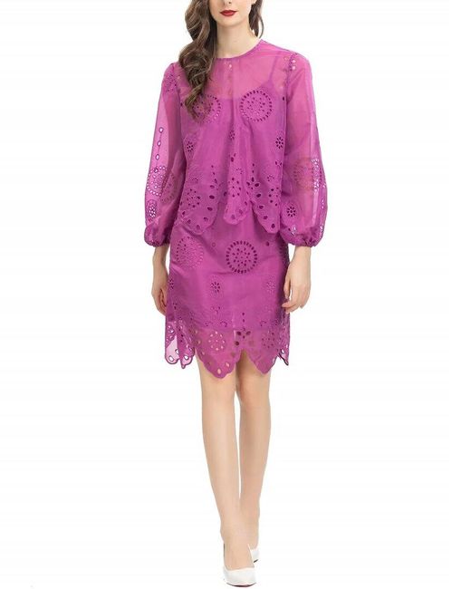BURRYCO 2pc Blouse & Skirt Set in Purple | Lyst