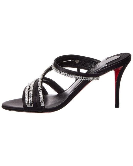 Christian Louboutin Black Miss Z Sling 70 Leather Slingback Pump