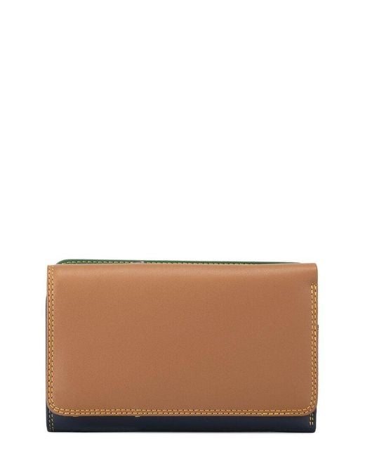 Mywalit Brown Medium Leather Tri-Fold Outer Zip Purse