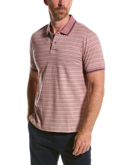 Ted Baker Pink Beakon Slim Fit Striped Polo Shirt for men