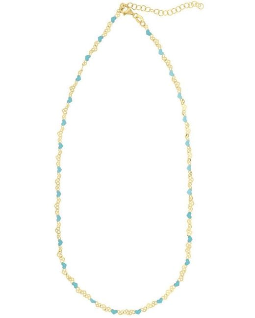 Italian Silver Metallic 14K Plated Hearts Necklace