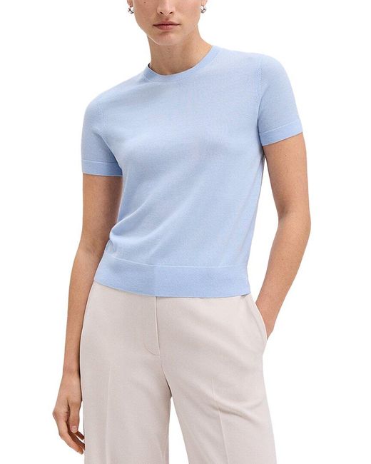 Theory Blue Basic Wool Tee