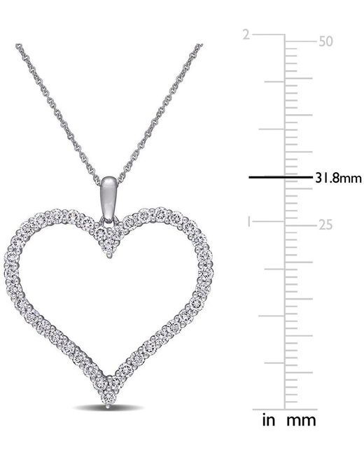Lab Grown Diamonds White 14K 1.14 Ct. Tw. Lab Grown Diamond Heart Necklace