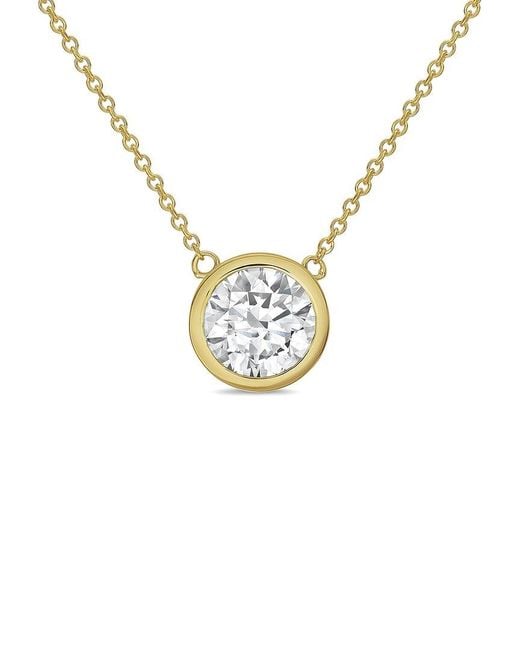 Diana M Metallic Diana M. 14K 2.00 Ct. Tw. Lab-Grown Diamond Pendant Necklace