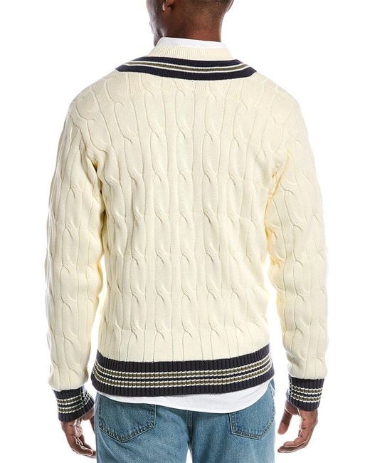 Rag Bone Windsor Cricket V neck Sweater in Natural for Men Lyst