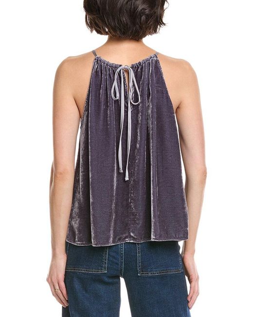 Velvet By Graham & Spencer Blue Aleah Silk-Blend Top