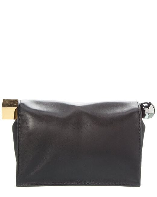 Jacquemus Black La Pochette Rond Carré Leather Clutch